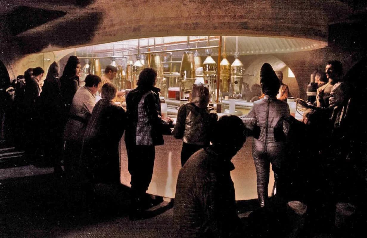 Vue de la Cantina de Mos Eisley