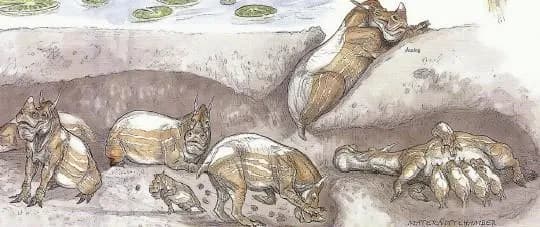 Des Motts dans un terrier. 