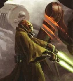 Un Jedi Gand effectuant une attaque jumelle