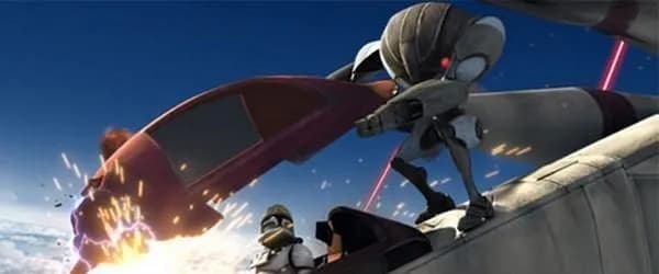 Un B2-RP attaque un Pilote Clone de LAAT/i.