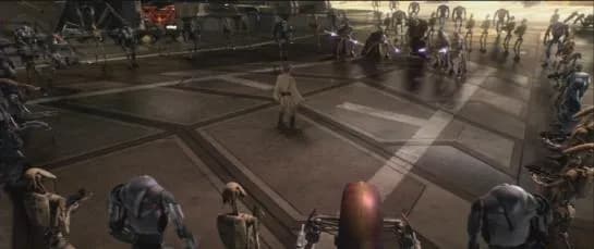 Obiwan engageant le Général Grievous