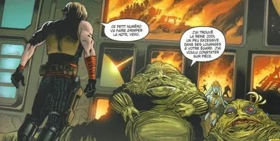 Cade Skywalker face à Vedo Anjiliac Atirue et à la Reine Jool.
