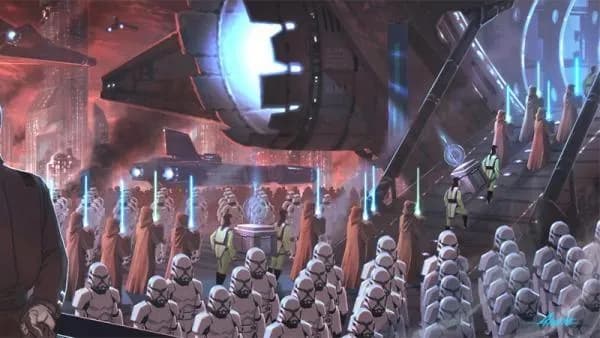 Une des conséquences du traité : le départ des Jedi de Coruscant pour Tython