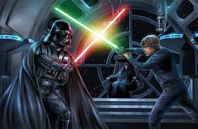 Duel à bord de l'Etoile Noire II.
