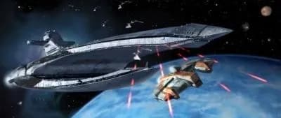 Le Leviathan lâche ses Chasseurs Sith sur l'Ebon Hawk