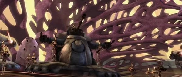 Un Char d'Assaut Blindé sur Rugosa à l'époque de la Guerre des Clones. 