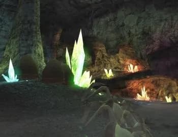 La Grotte aux Cristaux, l'une des ruches des Kinraths sur Dantooine