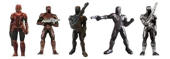De gauche à droite : Commando Sith, Sith Trooper d'Elite, Garde Sith, Opérateur Sith, Capitaine Sith