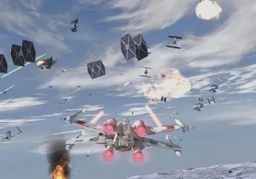 Luke Skywalker affronte les chasseurs ennemis dans l'atmosphère de Hoth