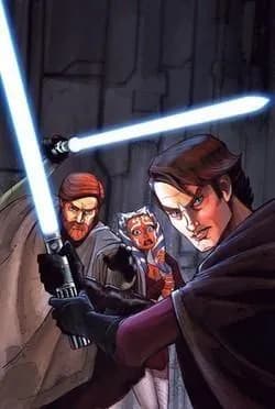 Anakin, Obi-Wan et Ahsoka sur le Fate's Hand.