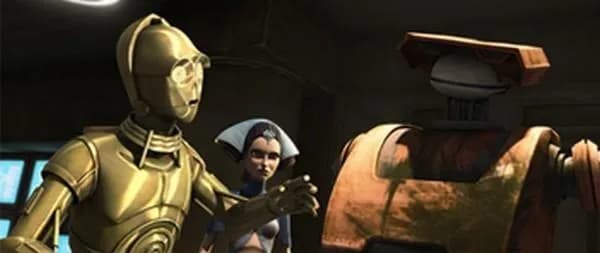 C-3PO soutire des informations au Droïde Tacticien T. 