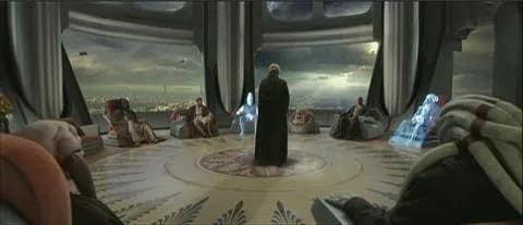 Le Conseil des Jedi, peu avant la chute de l'Ordre Jedi