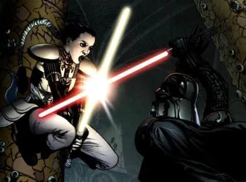 Le duel entre Vader et Morne
