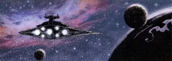 Le Star Destroyer Imperial I Mathayus approche de Dargulli.