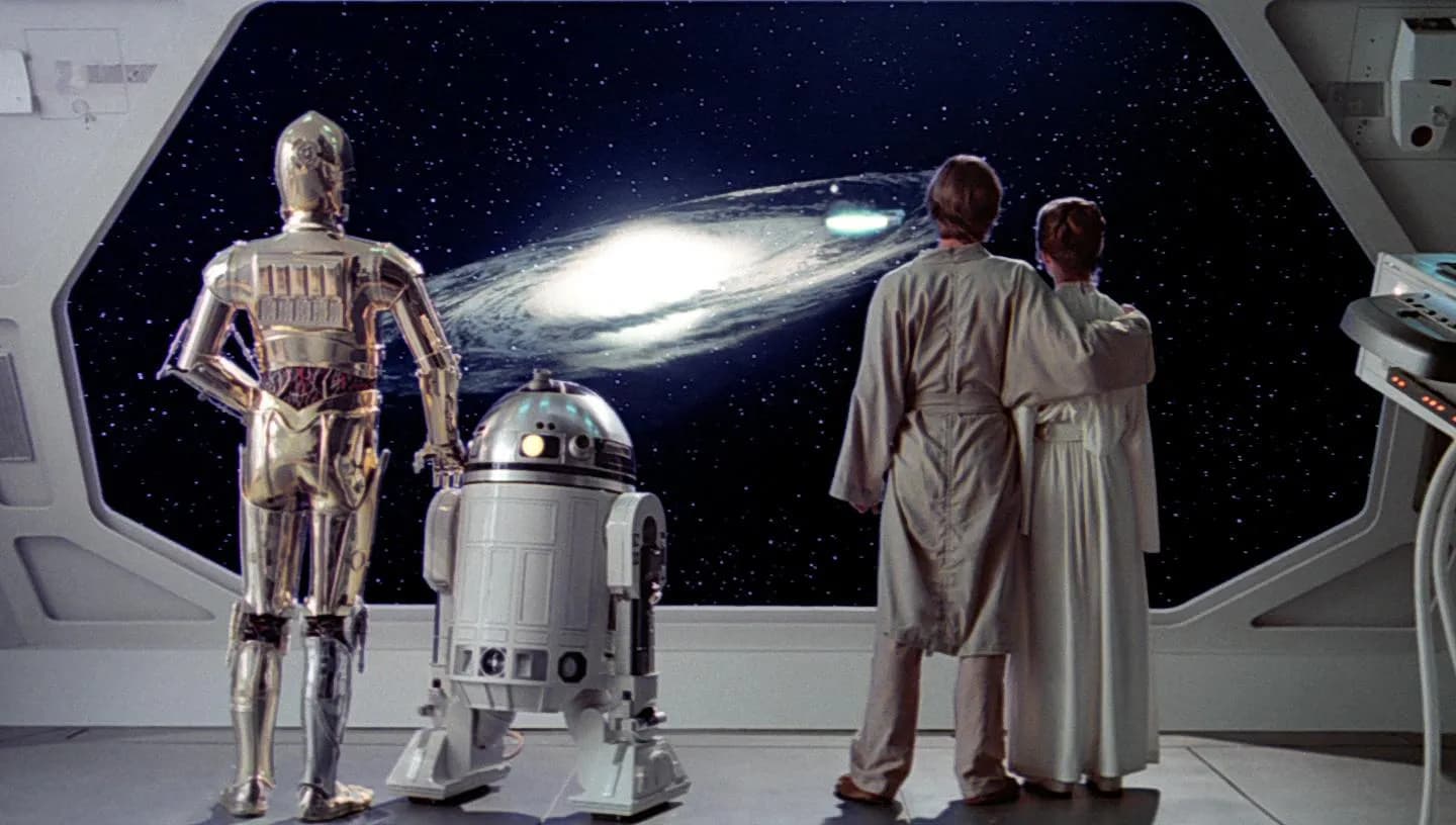 Luke et Leia reprenant des forces avant l'épisode final de la guerre contre l'Empereur