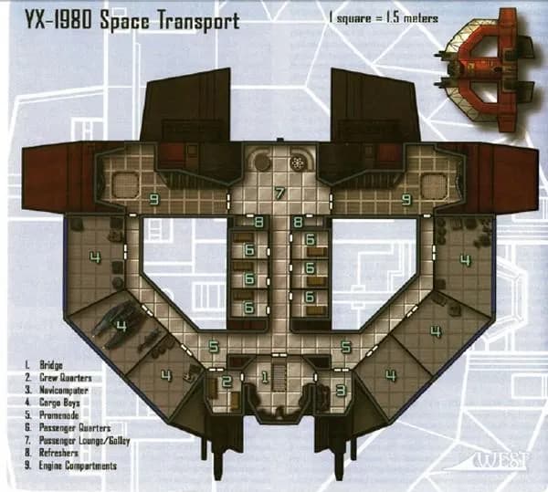 Schéma technique d'un Transport Spatial YX-1980.