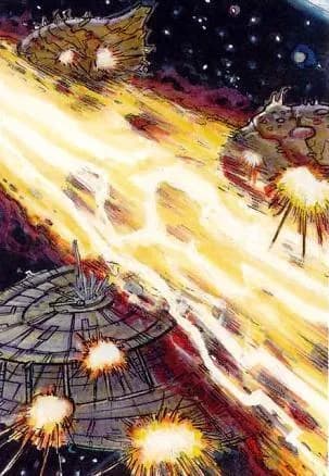 A-vek Iiluun et Battle Dragon annihilés par le feu de Centerpoint lors de la bataille de Fondor